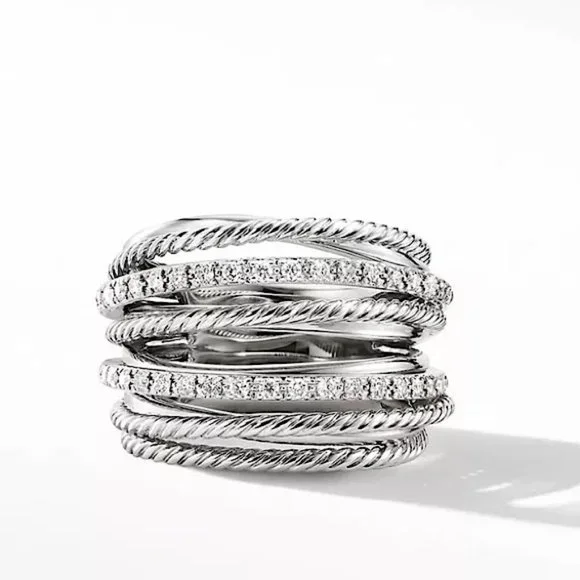 New 925 Sterling Silver Diamond Halo Ring - Picture 2 of 5